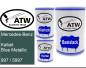 Preview: Mercedes-Benz, Kallait Blue Metallic, 997 / 5997: 500ml Lackdose + 500ml Klarlack + 250ml Härter - Set, von ATW Autoteile West.